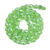 Faceted Drop, Glass, Light Green AB, 8x6mm, One 20in Strand