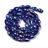 Faceted Drop, Glass, Midnight Blue AB, 8x6mm, One 20in Strand