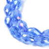 Faceted Drop, Glass, Blue AB, 8x6mm, One 20in Strand