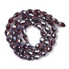 Faceted Drop, Glass, Plum AB, 8x6mm, One 20in Strand