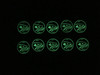 Enamel Charm, Glow In Dark, Hawk Eye, Blue & Green, 22mm, 10 PCS