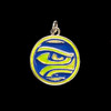 Enamel Charm, Glow In Dark, Hawk Eye, Blue & Green, 22mm, 10 PCS