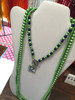 These glass pearls go great with crystal #12 pendant & football toggle.