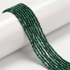 Malachite, Natural, Faceted Round, One 2mm Strand