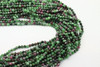 Ruby Zoisite, Natural, Faceted Round, 3mm, One Strand