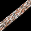 Moonstone, Colorful, Natural, Faceted Round, One 4mm Strand