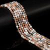 Moonstone, Colorful, Natural, Faceted Round, One 4mm Strand
