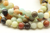 Amazonite, Blue Mix, Natural, Smooth Round, 10mm Strand