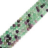 Fluorite, Mixed Colors, Natural, Smooth Round, 10mm, One Strand