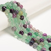 Fluorite, Mixed Colors, Natural, Smooth Round, 10mm, One Strand
