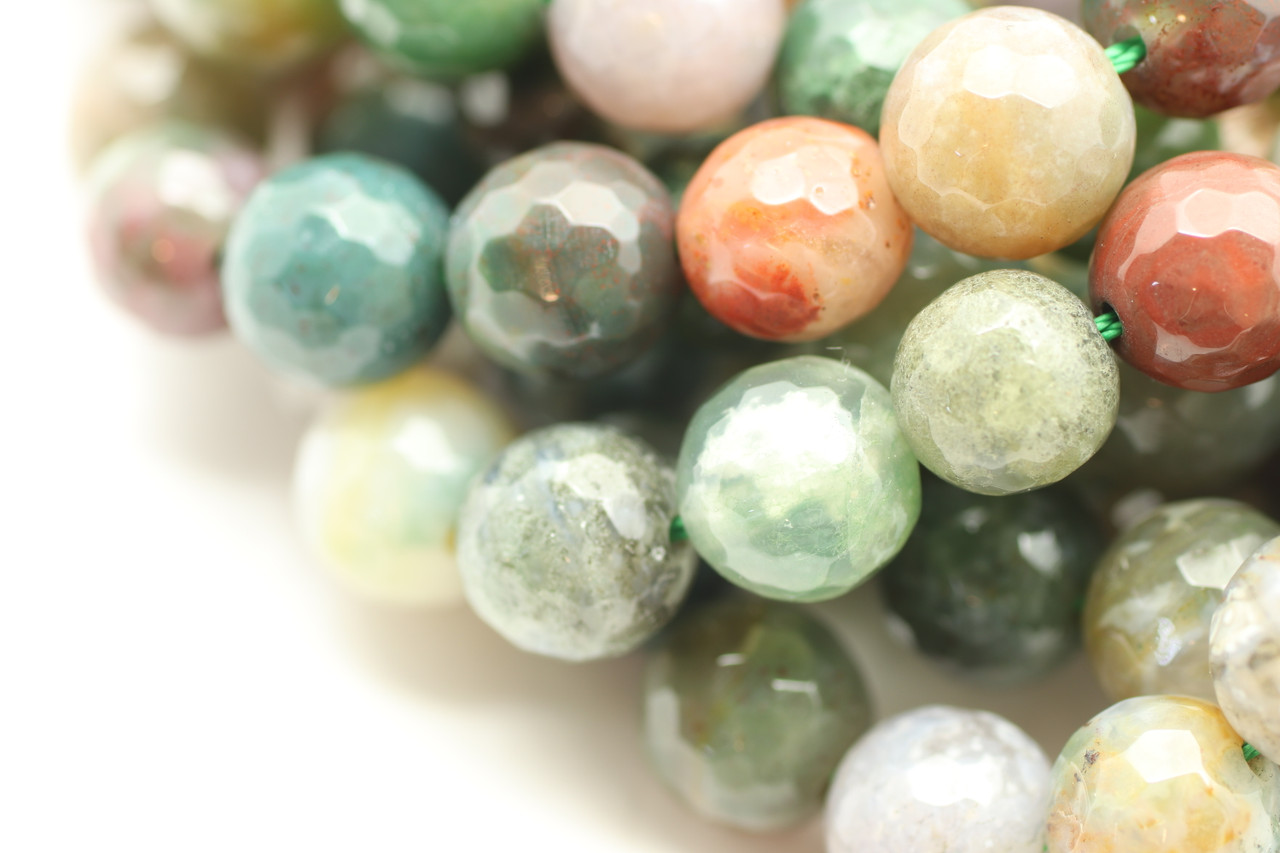 4mm Indian Agate Smooth Round Gemstone Beads, 