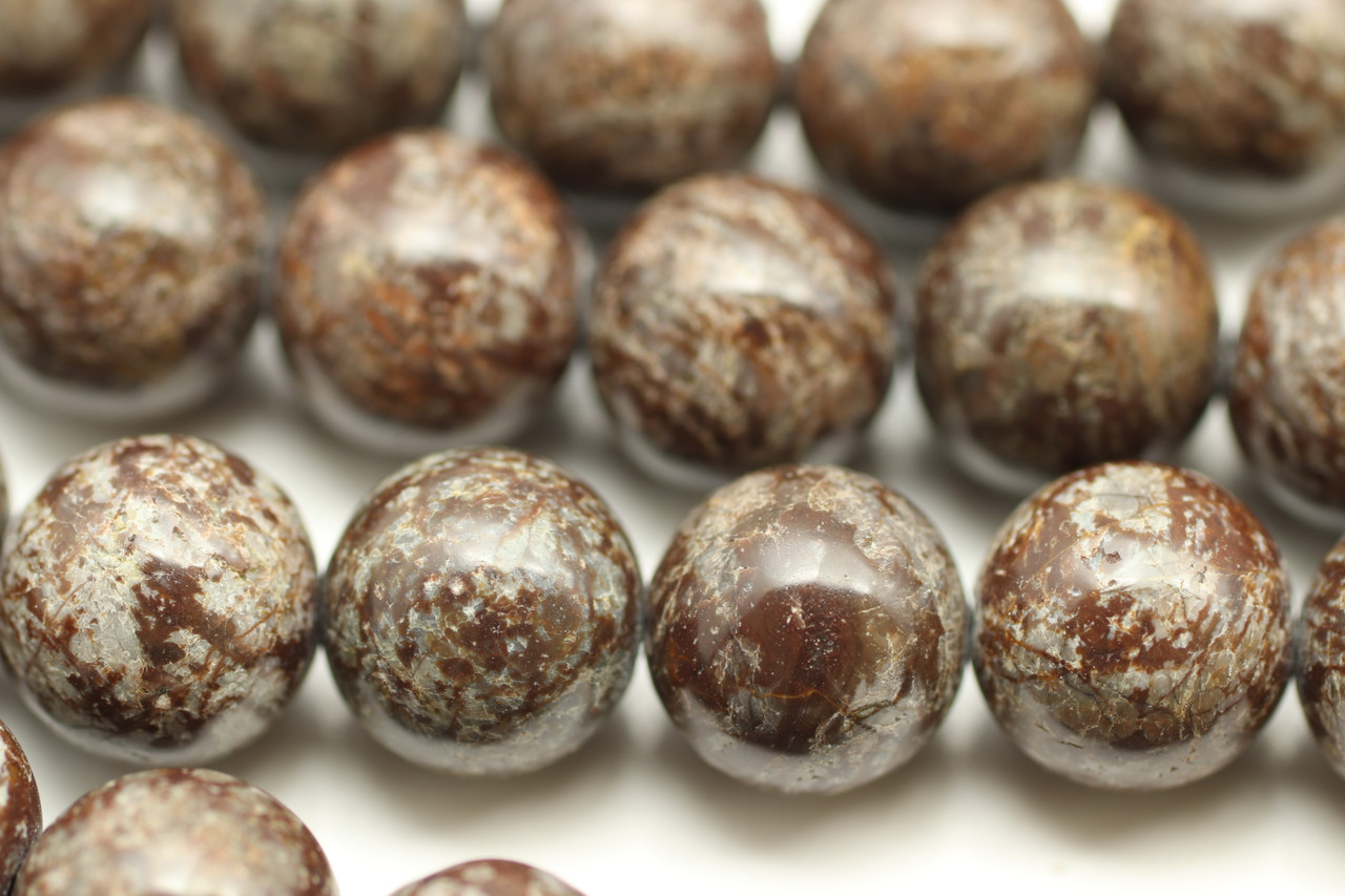 Chinese Snowflake Jasper, Smooth Round in sizes 4mm, 6mm, 8mm