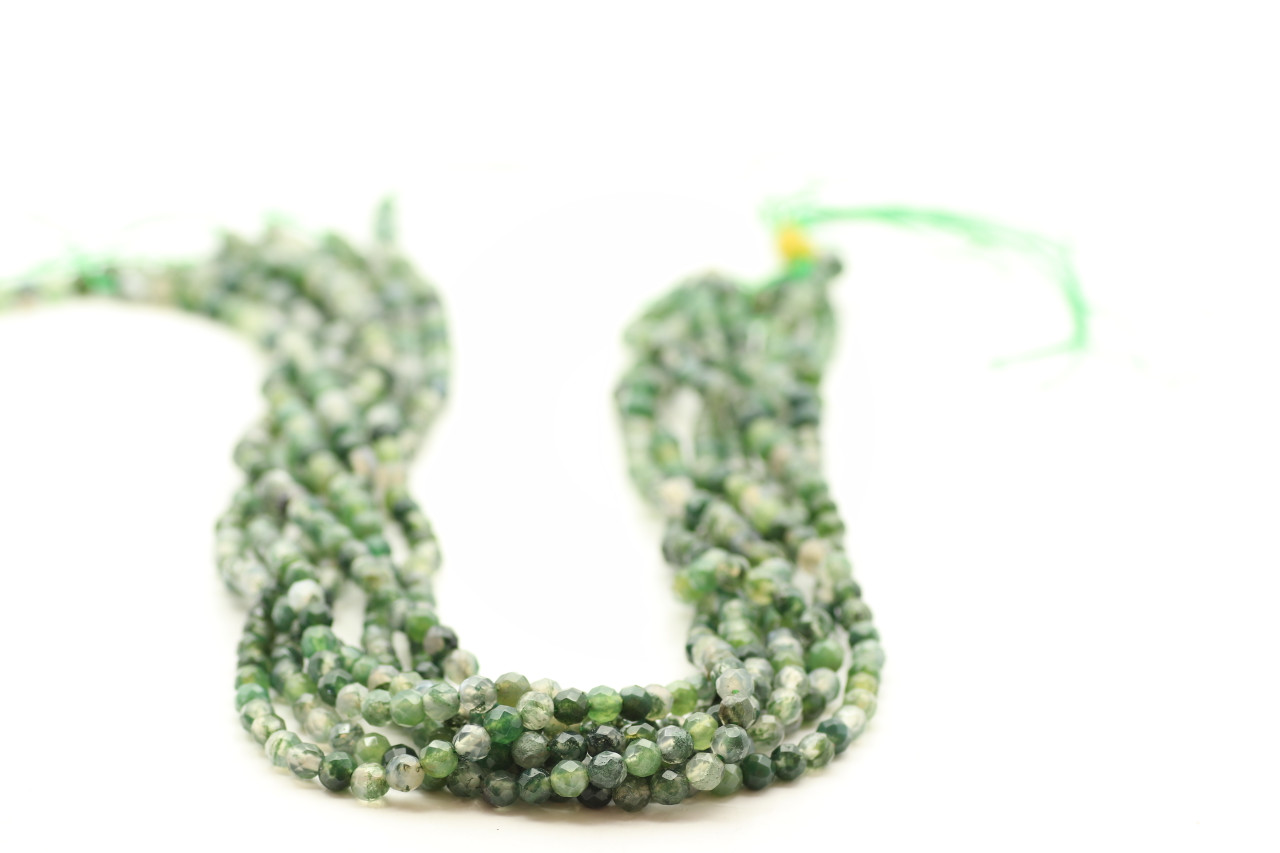 10mm Smooth Round, Moss Agate Beads (16 Strand)