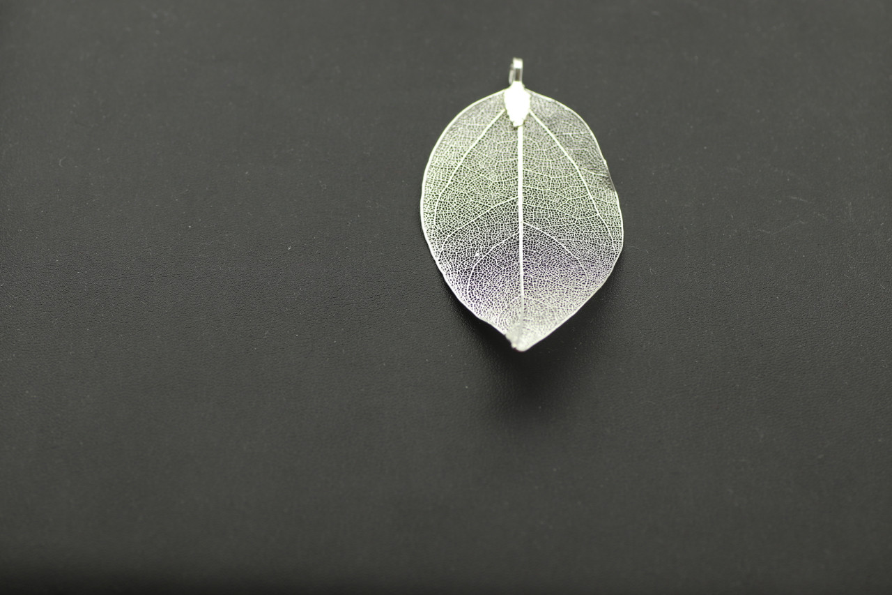 Leaf, 80x38x1mm, Silver Plated, 1 PC - Beauty in the Bead
