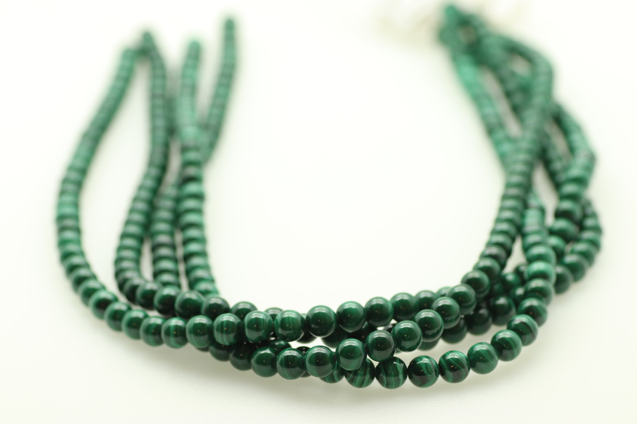 Real Genuine Natural Green Malachite Round Beads 4mm 5mm 6mm 8mm 10mm –  Intrinsic Trading