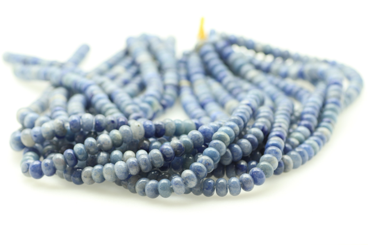 Mystic Blue Dyed Natural Quartz Rondelle Beads