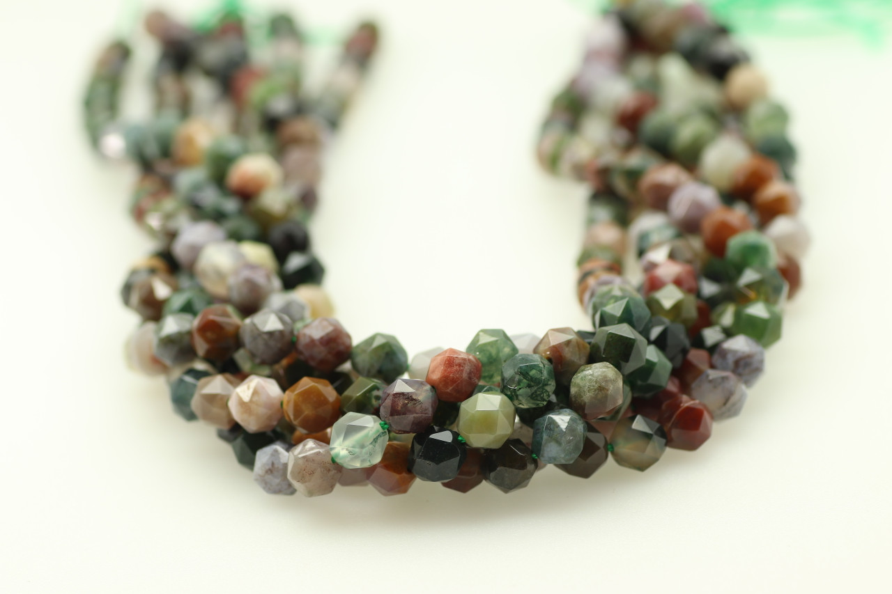 Natural Fancy Jasper / Indian Agate Beads, Round, about 2mm 3mm, Length 15”