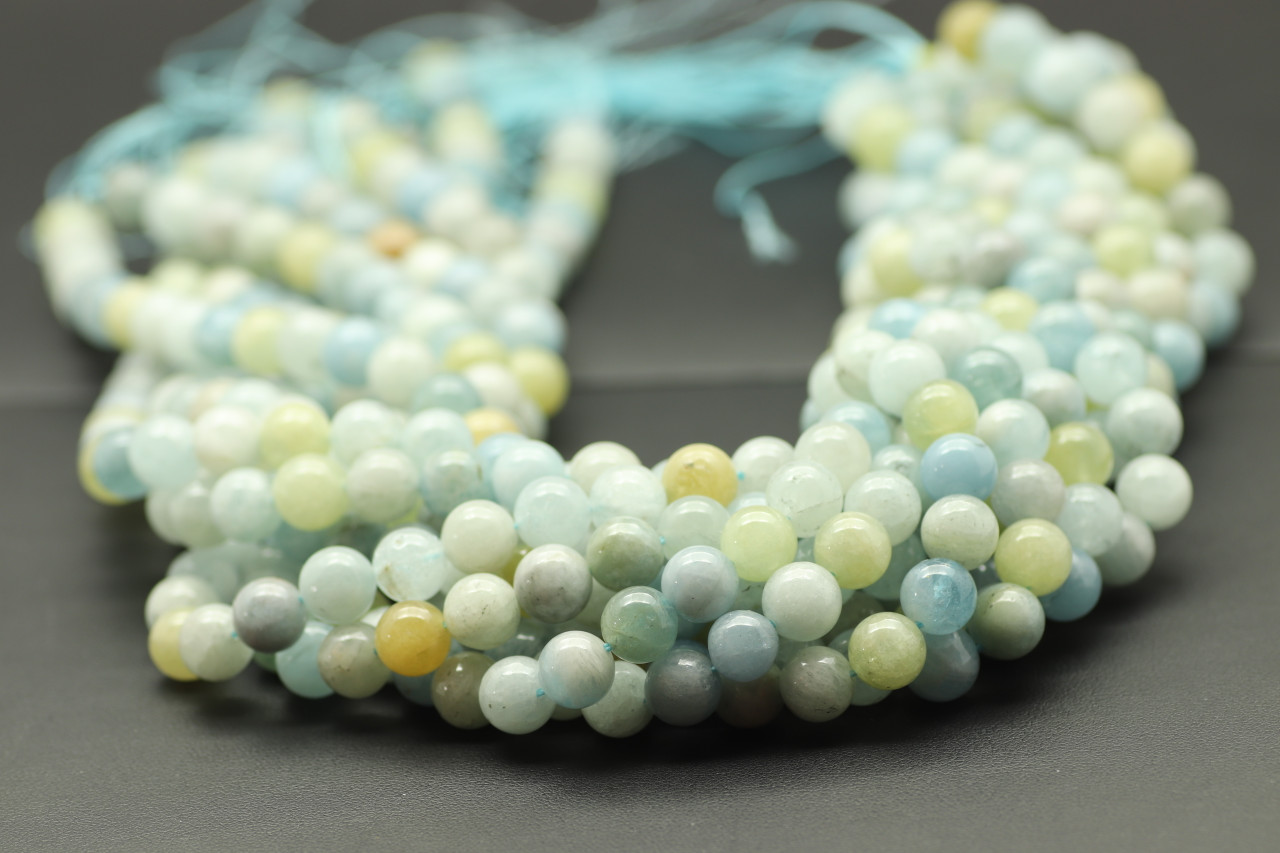 Morganite, Blue, Smooth Round, One 8mm Round (New 153)