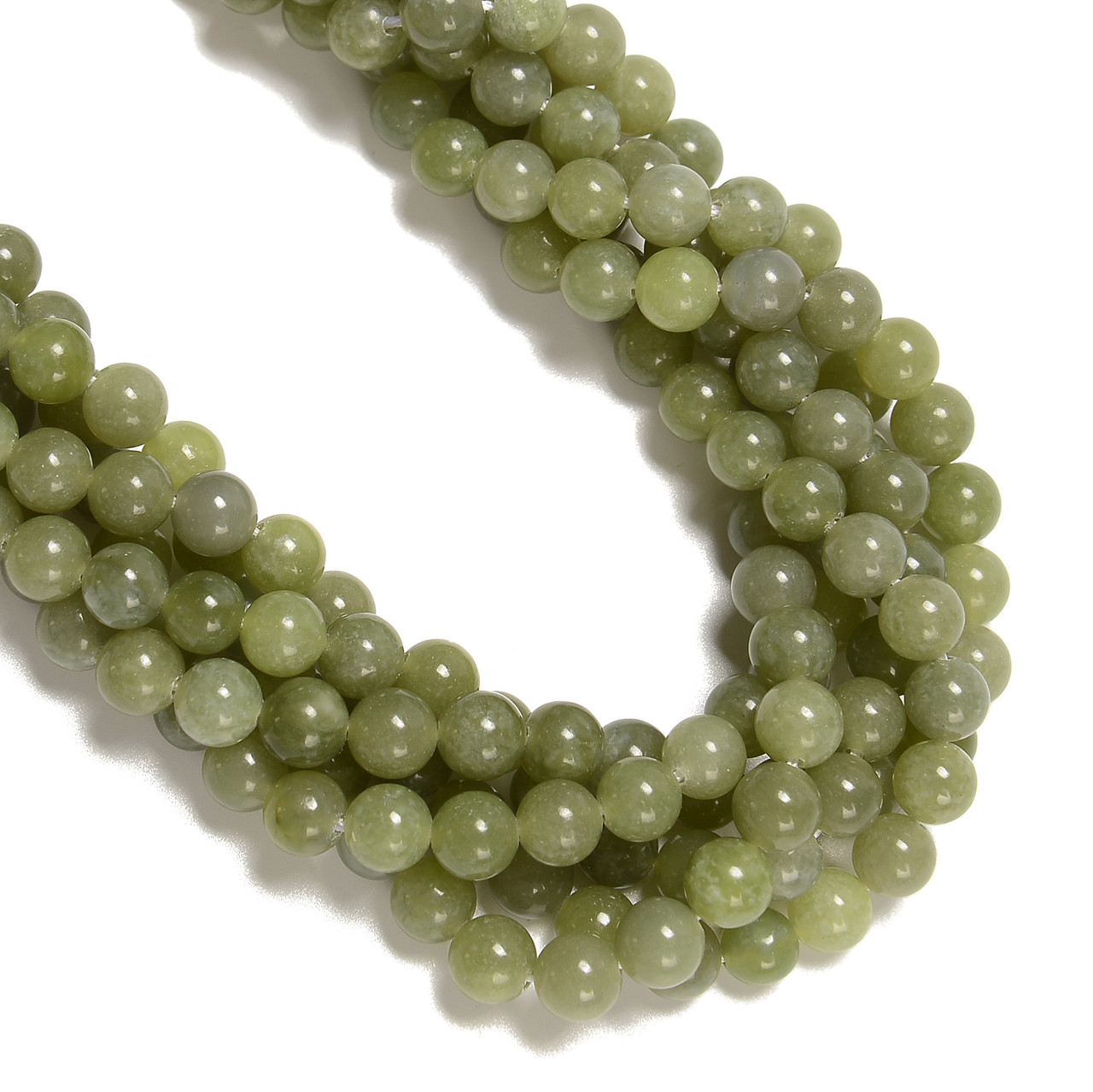 Natural Light Green Jade Beads Smooth Polished Round 4mm-12mm 15.4 Inch  Full Strand for Jewelry Making (GJ10) (10mm)