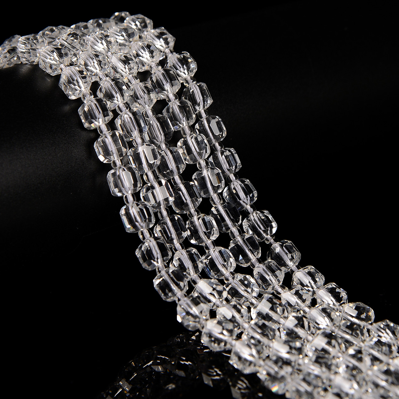 6mm Clear Quartz Faceted Heart Teardrop Beads