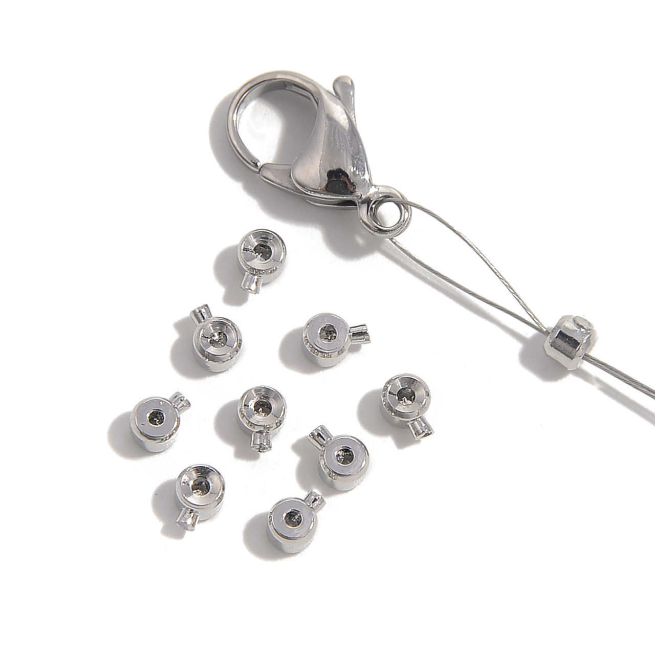 Sterling Silver Crimp Bead Cover, Silver Crimping Bead - 3mm - 20 pieces.