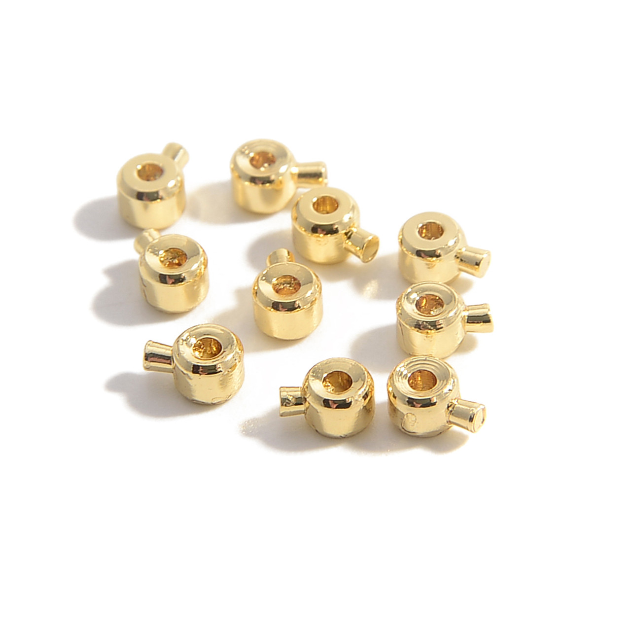 Beadalon Gold Plated Scrimps Super Secure Screw-On Round Crimp Beads (12)