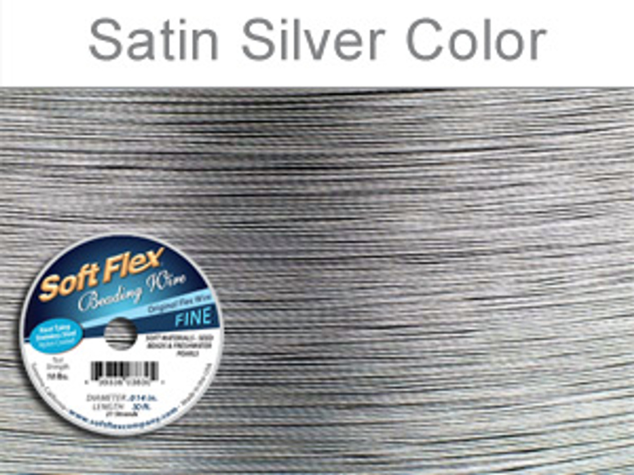 Soft Flex, 21 Strand Fine Beading Wire .014 inch Thick, 30 Feet, White