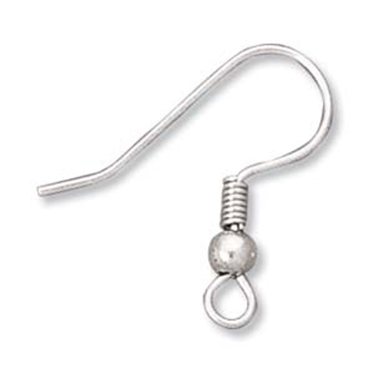 Ear Wire Fish Hook, 19mm, Silver Plated, approx. 50 PCS - Beauty in the Bead