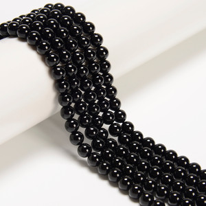 Onyx, Black, Dyed, Smooth Round in sizes 6mm