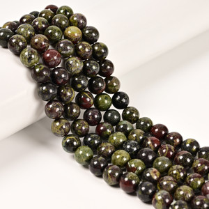Dragon Blood Jasper, Natural, Smooth Round 8mm
