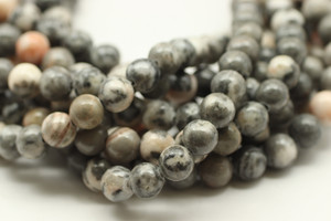 Pink Zebra Jasper, Natural, Smooth Round