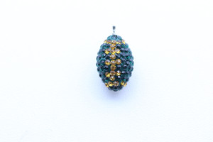Green & Gold Crystal Football Charm