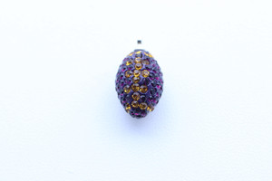 Purple & Gold Crystal Football Charm