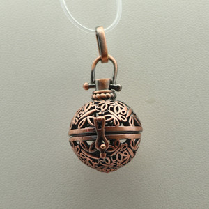 Cage, Globe, Filigree, Copper Plated Metal Alloy, Pendant 28mm Cage, Globe, Filigree, Copper Plated Metal Alloy, Pendant 28mm