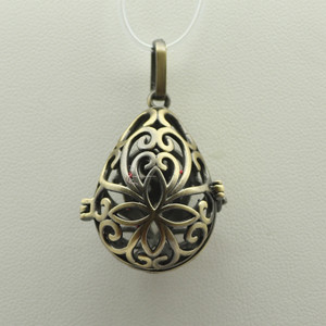 Cage, Egg, Filigree, Antique Brass Plated Metal Alloy, Pendant 33mm Cage, Egg, Filigree, Antique Brass Plated Metal Alloy, Pendant 33mm