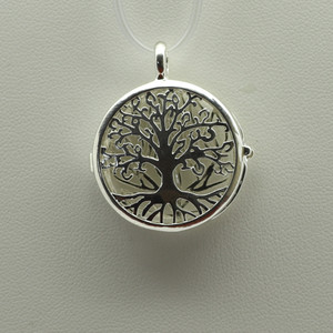 Cage, Tree Life, Silver Plated Metal Alloy, Pendant 33mm Cage, Tree Life, Silver Plated Metal Alloy, Pendant 33mm