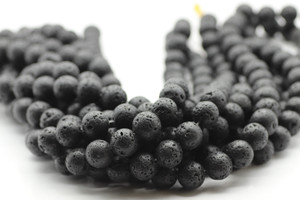 Lava, Black, Dyed 12mm Round