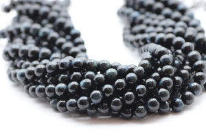 Tiger's Eye, Blue, Natural, Smooth Round