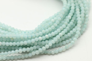 Amazonite, Natural, Faceted Round, 2mm, One Strand
