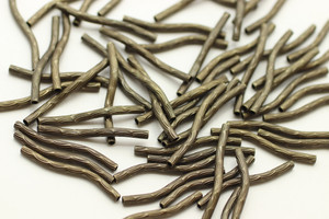 TUBE, Twisted Pattern, Antique Bronze Plated (metal alloy), 1.5x25mm, approx 51 per bag