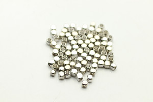 Bead, Cube, Antique Silver Plated Metal Alloy, 2.75x2.75mm, approx. 100 PCS
