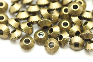 BEAD, Rondelle Diamond Cut Middle, Antique Bronze Plated (metal alloy), 4x3mm, approx 90 per bag