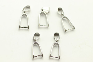 Bail, Pinch, Antique Silver Plated Metal Alloy, 22x6, 5mm at bail, 5 PCS