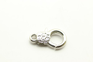 Lobster Clasp, Silver Plated Metal Alloy, 30x18x6mm, 3 PCS