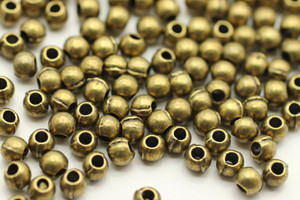 BEAD, Round, 4mm, Antique Bronze Plated (metal alloy), approx 150 per bag