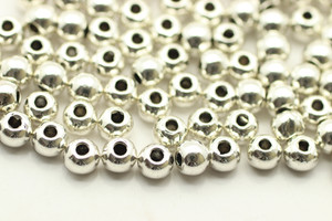 BEAD, Round, 4.5mm, Antique Silver Plated (metal alloy), approx 100 per bag