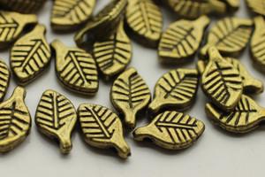 LEAF, 11x6x3mm, Antique Bronze Plated (metal alloy), approx 48 per bag