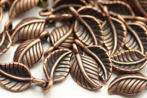 LEAF, Curled, 15x8x3mm, Antique Copper Plated (metal alloy), approx 45 per bag