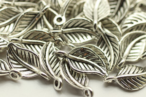 LEAF, Curled, 15x8x3mm, Antique Silver Plated (metal alloy), approx 45 per bag