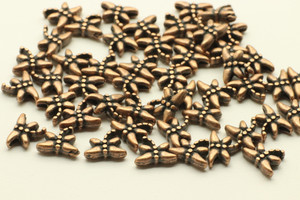 Dragonfly 6x9x2.5mm, Antique Copper Plated Metal Alloy, approx. 48 PCS